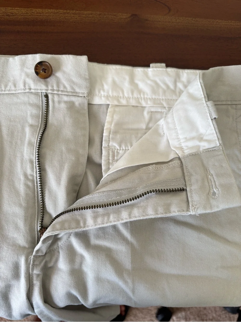 J. Crew Beige Flat-Front Chino Shorts